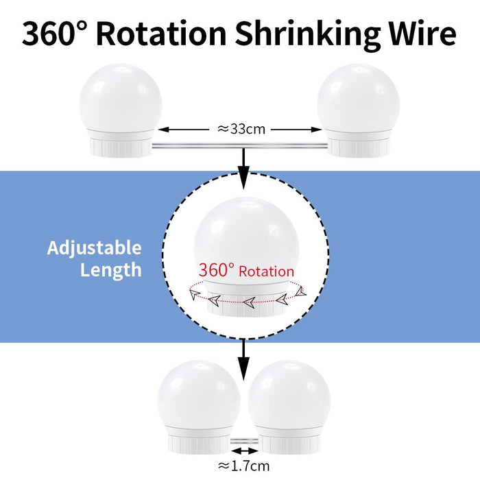 Adjustable Usb Led Makeup Mirror Fill Light Bulbs 10 Leds