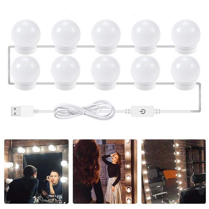 Adjustable Usb Led Makeup Mirror Fill Light Bulbs 10 Leds