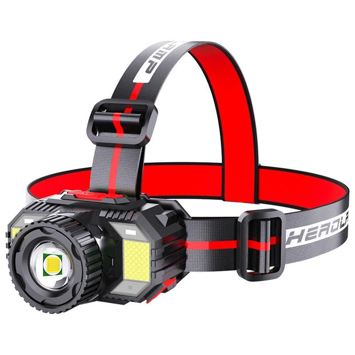 Usb Rechargeable Led Headlamp With Zoom & Sensor White