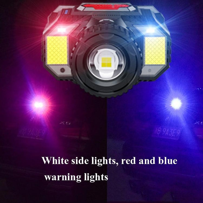 Usb Rechargeable Led Headlamp With Zoom & Sensor White