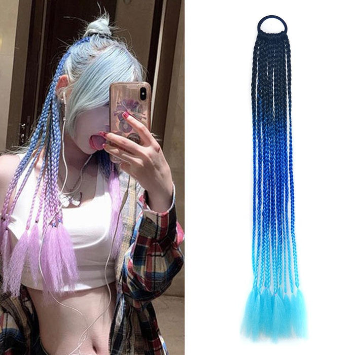 Colourful Braid Hair Band Wigs Corn Silk Dreadlocks Ponytail Colour 35