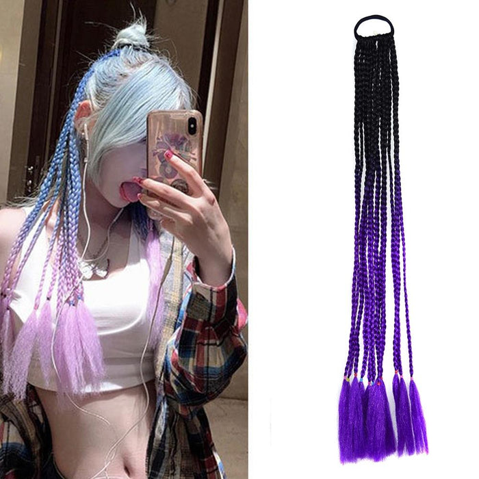 Colourful Braid Hair Band Wigs Corn Silk Dreadlocks Ponytail Colour 55