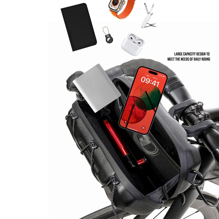2L Hard Shell Bike Handlebar Bag Black