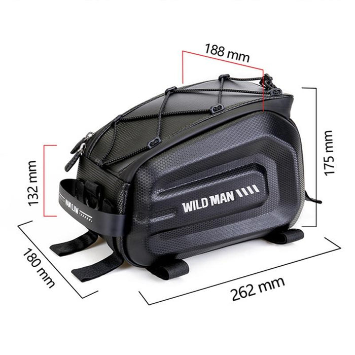 4L Hard Shell Bicycle Tail Bag For Outdoor Cycling Black