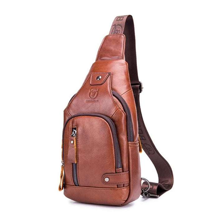 Soft Cowhide Chest Bag For Men Outdoor Casual