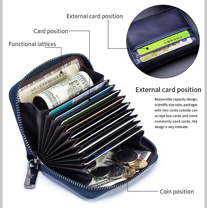 Men'S Leather Card Holder Casual Driver License Wallet