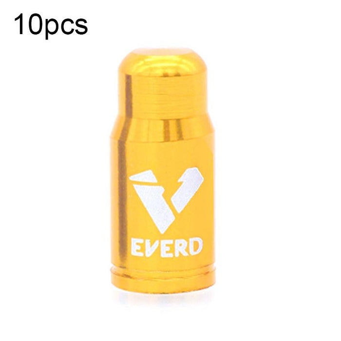 10-Piece Aluminum Alloy Bike Tire Dust Covers Presta Gold