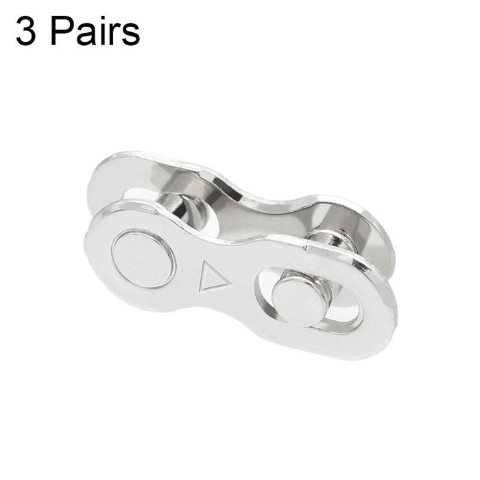 3 Pairs 6/7/8 Speed Silver Chain Quick Release Buckle For Mountain/Road Bikes