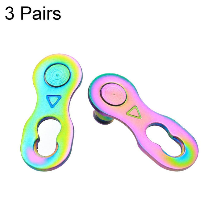 3 Pairs Colourful Chain Quick Release For 6 / 7 / 8 Speed Bikes