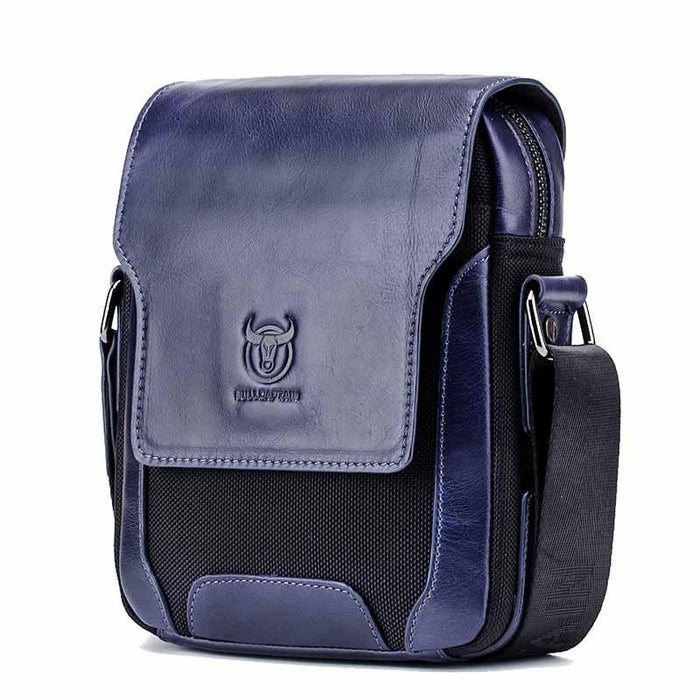Men Leather Diagonal Shoulder Bag Multi Function