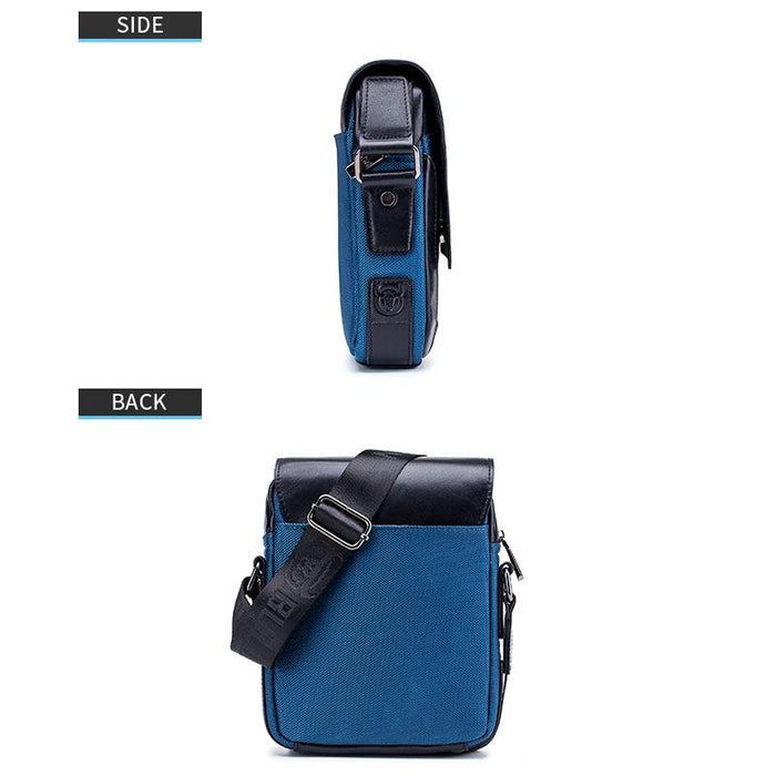 Men Leather Diagonal Shoulder Bag Multi Function