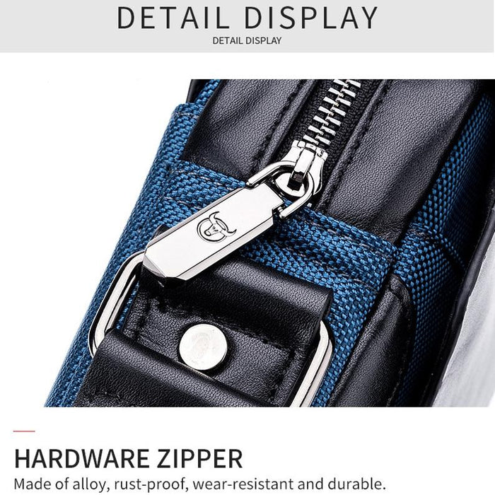 Men Leather Diagonal Shoulder Bag Multi Function