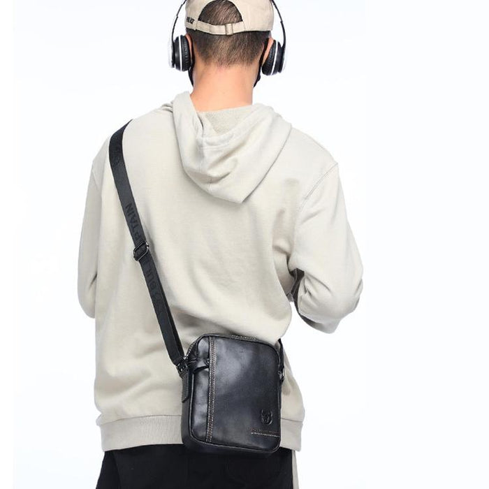 Men Leather Shoulder Bag Casual Mini Diagonal