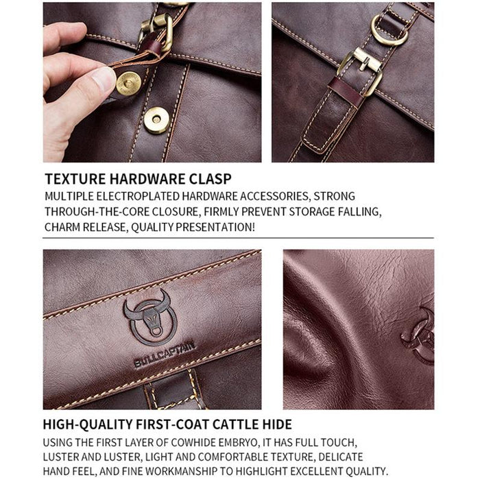 Retro Leather Men Shoulder Bag First Layer Cowhide