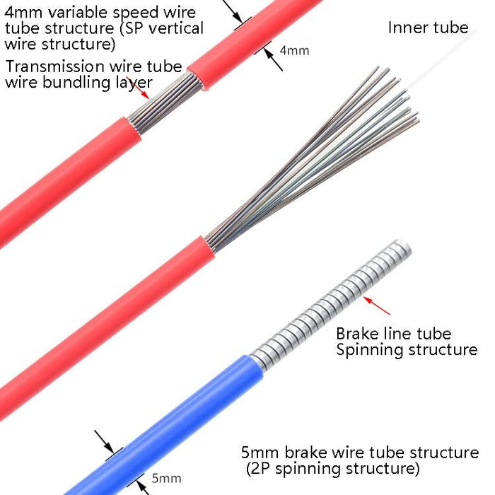 2-Pack Mountain Folding Road Bike Brake Line 3M Variable Style