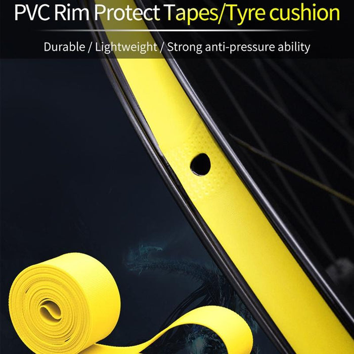 10 Yellow Bike Wheel Anti-Stab Tire Pads Pvc Spoke Lining Tape
