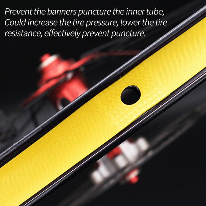 10 Yellow Bike Wheel Anti-Stab Tire Pads Pvc Spoke Lining Tape