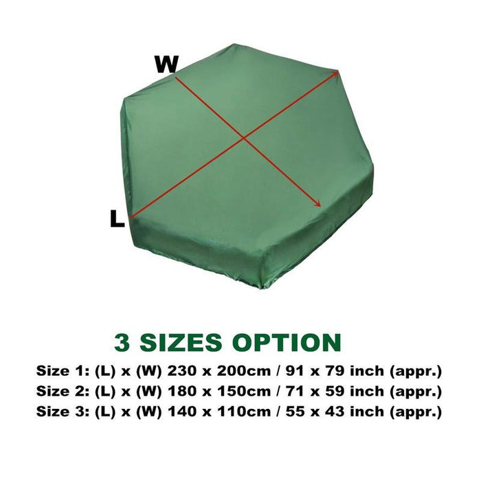 210D Oxford Cloth Hexagonal Bunker Uv-Proof Dust-Proof And Waterproof Toy Cover - Size 230X200Cm Green