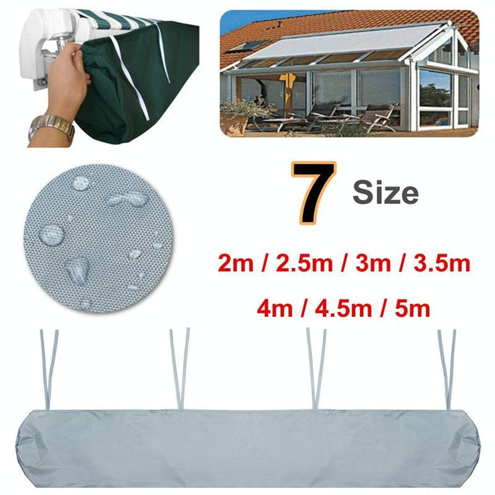 Outdoor Patio Canopy Awning Waterproof Retractable Dustproof Protective Cover - Size 2.5M