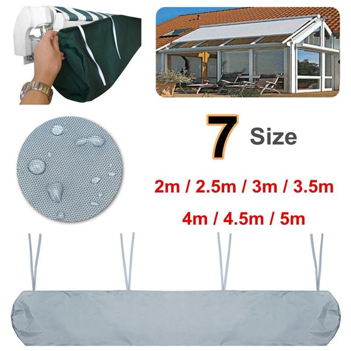 Outdoor Patio Canopy Awning Waterproof Retractable Dustproof Protective Cover - Size 5M