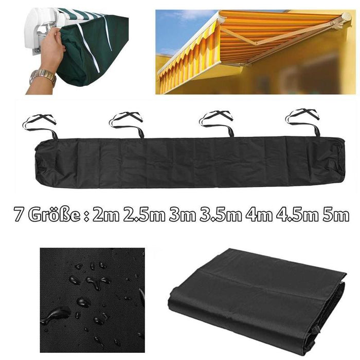 Outdoor Patio Canopy Awning Waterproof Retractable Dustproof Protective Cover - Size 5M
