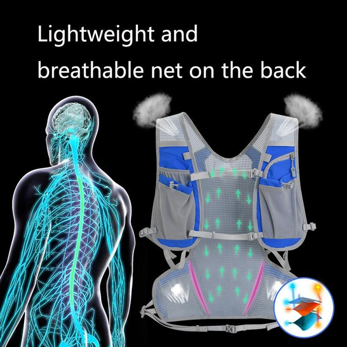 12L Outdoor Cycling Water Bag Vest Hiking Water Supply Backpack With 2L Drinking Bag Black