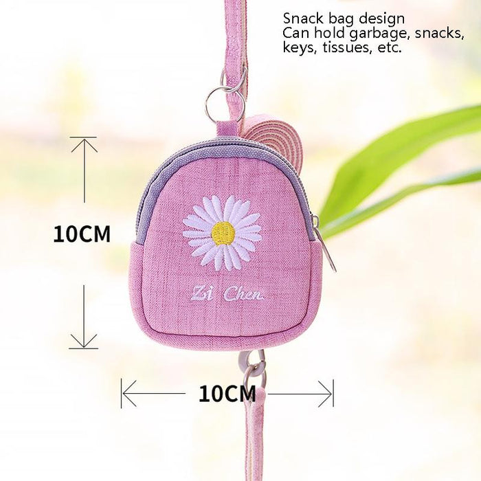 Embroidered Dog Traction Set S Pink