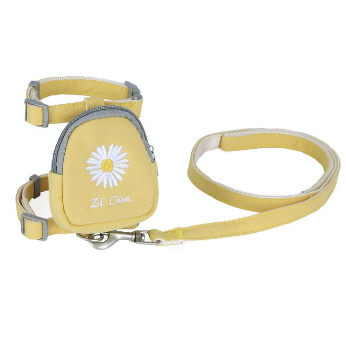 Small Pet Traction Backpack With Embroidered Cat Design Size M