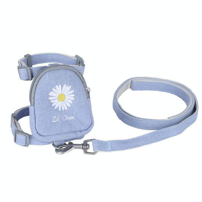 Small Pet Traction Backpack With Embroidered Cat Design Size M