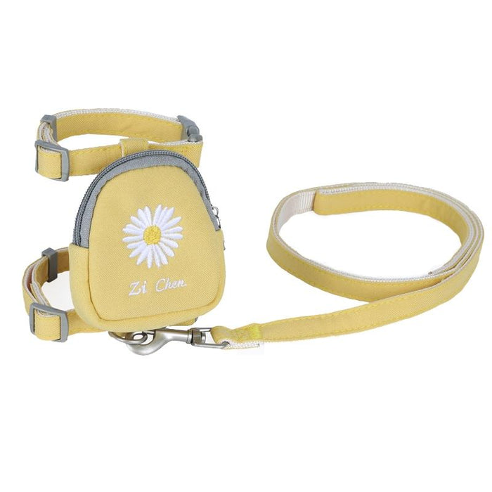 Small Pet Traction Backpack With Embroidered Cat Design Size L