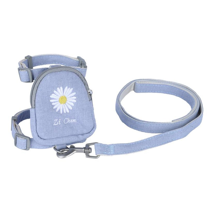 Small Pet Traction Backpack With Embroidered Cat Design Size L