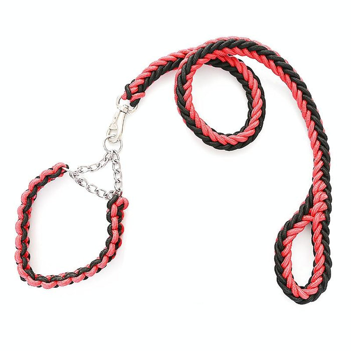 Braided Dog Leash With Explosion Proof Belt Size M