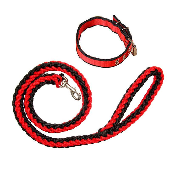 Braided Dog Leash With Explosion Proof Belt Size M