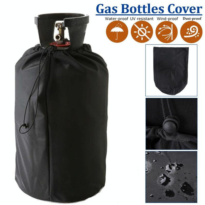 210D Oxford Cloth Gas Tank Outdoor Waterproof Dust-Proof And Uv-Proof Propane Tank Cover - Size 31X59Cm Black