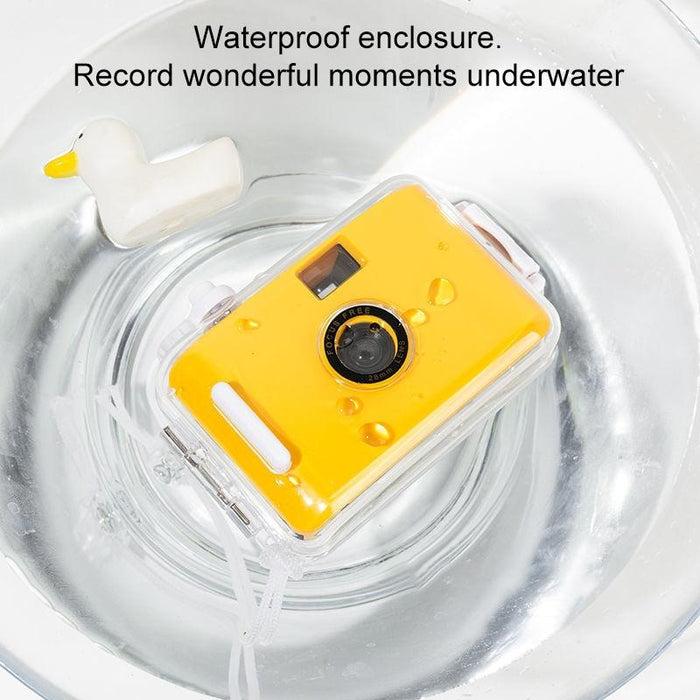Cute Retro Film Waterproof Shockproof Camera With Disposable Film All White Shell