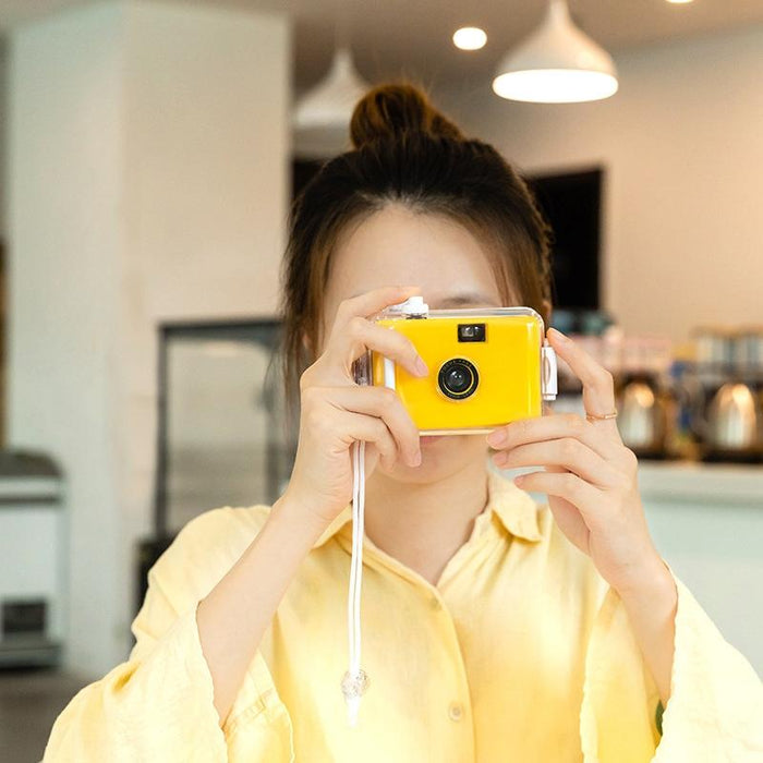 Cute Retro Film Waterproof Shockproof Camera With Disposable Film All White Shell