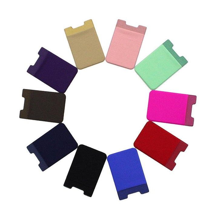 Lycra Phone Card Holder Stretch Back Sticker Wallet For Cards Bus Pass Bank Fits Most Phones