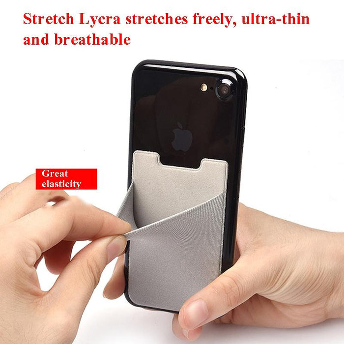Lycra Phone Card Holder Stretch Back Sticker Wallet For Cards Bus Pass Bank Fits Most Phones