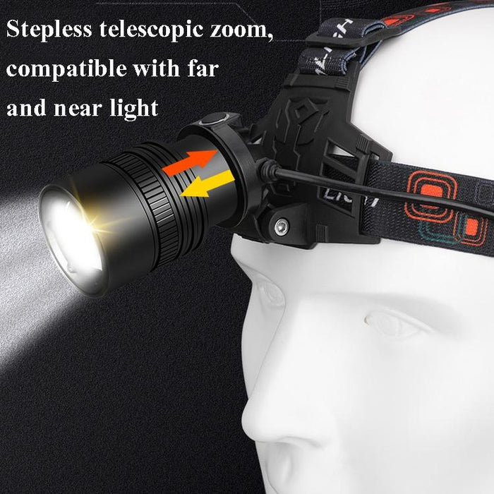 Usb Rechargeable Zoom Headlight For Outdoor Use