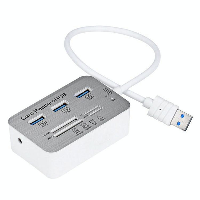 3-Port Usb 3.0 Hub + 4-Port Card Reader Splitter