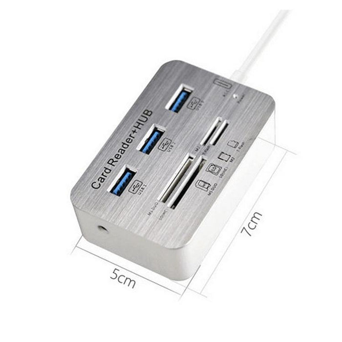 3-Port Usb 3.0 Hub + 4-Port Card Reader Splitter