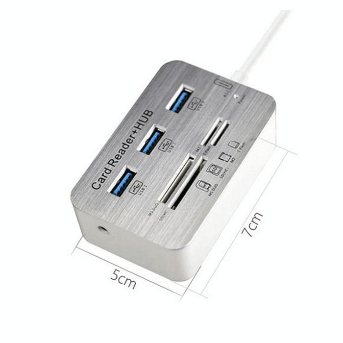 3-Port Usb 3.0 Hub + 4-Port Card Reader Splitter