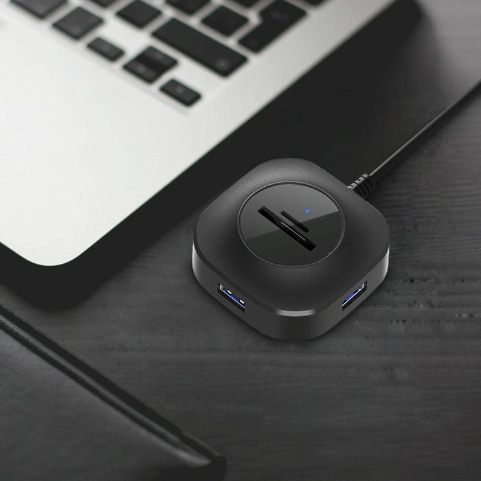 3-Port Usb Hub With Tf / Sd Card Reader For High-Speed Notebook