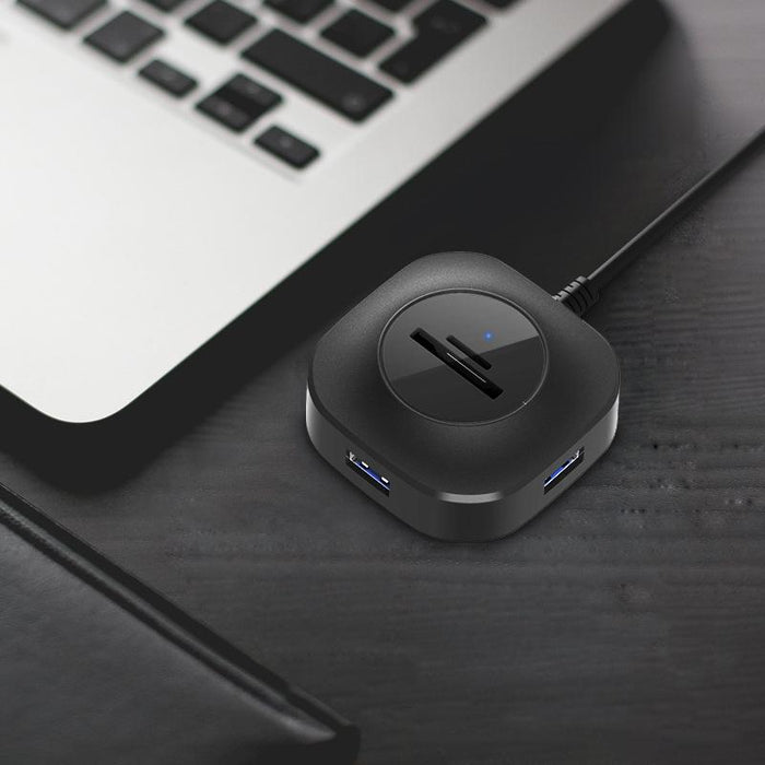 3-Port Usb Hub With Tf / Sd Card Reader For High-Speed Notebook
