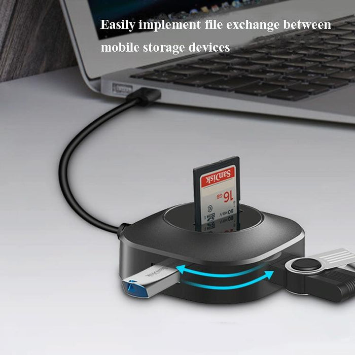 3-Port Usb Hub With Tf / Sd Card Reader For High-Speed Notebook