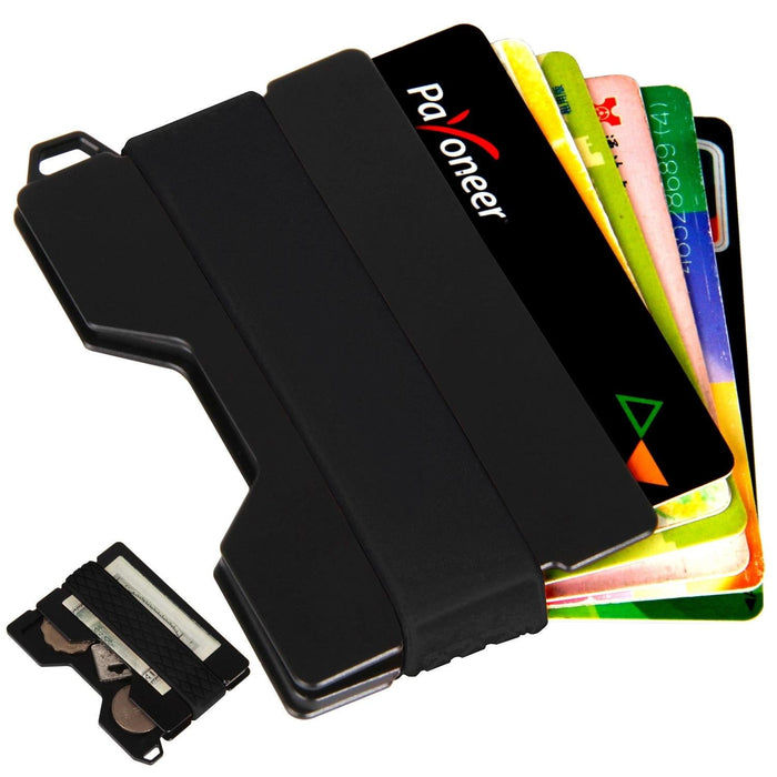 Rfid Card Holder Anti Theft Edc Wallet Coin Storage Box Key Holder Black