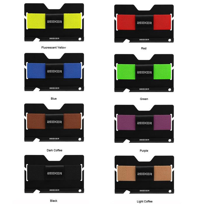 Multi Function Aluminum Card Holder For Men & Women Elastic Band Wallet