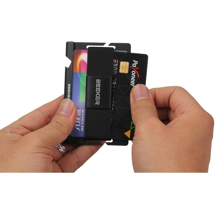 Multi Function Aluminum Card Holder For Men & Women Elastic Band Wallet