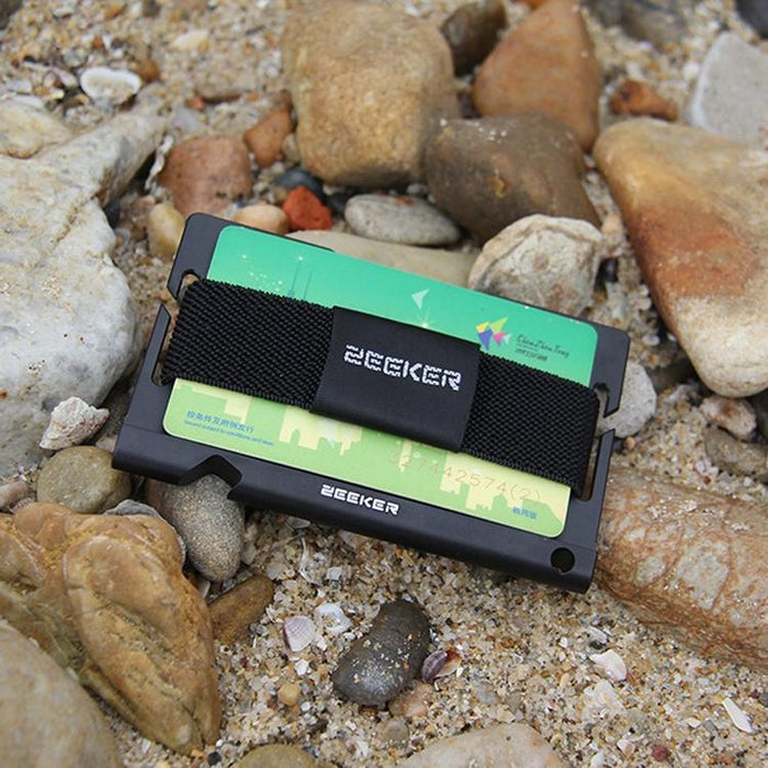 Multi Function Aluminum Card Holder For Men & Women Elastic Band Wallet