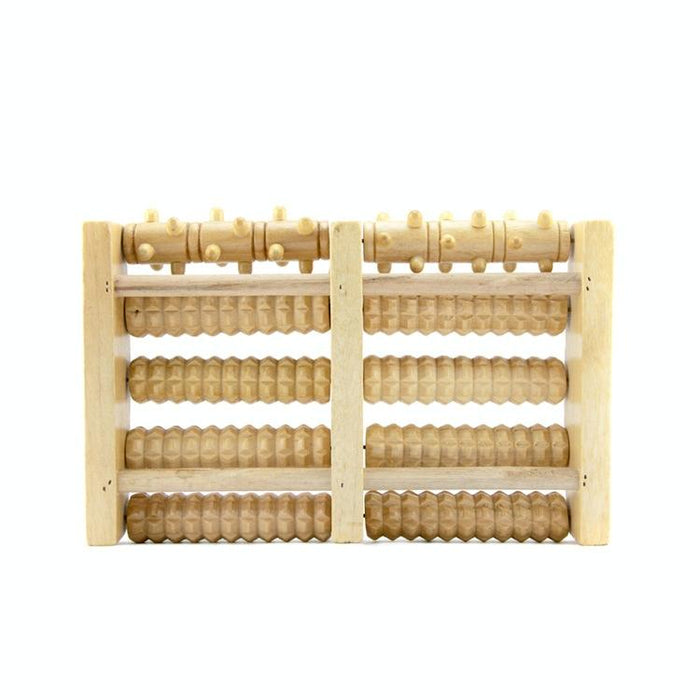5-Row Foot Massager Wooden Roller 27X19X4.5Cm